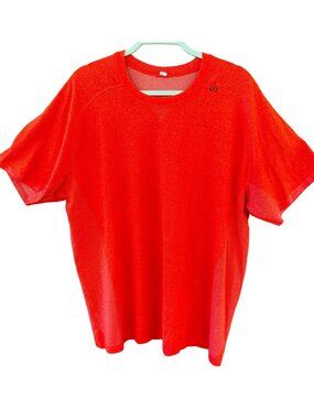 Lululemon Metal Vent Tech Shirt Mens Large Orange Short Sleeve Workout Athletic